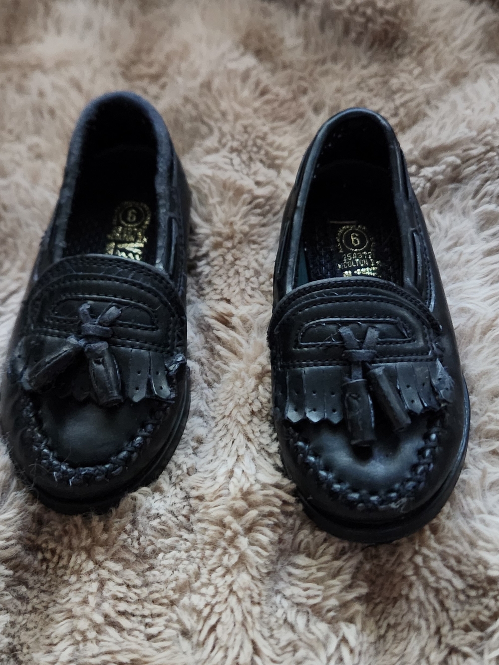 Kids Black Tassel Loafers - Classic School Shoes